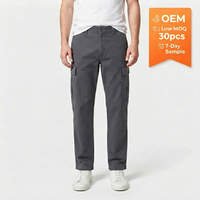 Pantalon cargo décontracté pour homme, taille mi-haute, respirant, gris anthracite, coupe droite, en coton, pantalon de travail, personnalisable OEM