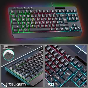 <span class=keywords><strong>Clavier</strong></span> de jeu compact filaire Umila New <span class=keywords><strong>Clavier</strong></span> Français 87 touches <span class=keywords><strong>AZERTY</strong></span> rétroéclairé RGB à membrane multifonction - Product Image 6