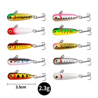 1PCS Mini Leurre Crayon en Plastique Dur Coulant 35mm 2.3g avec Yeux 3D, Appât Artificiel pour la Pêche au Bar et au Brochet en Eau Douce