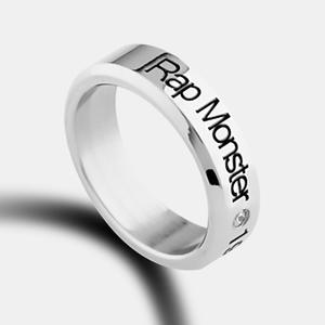 Anillo de Acero Inoxidable con Nombre Grabado, Joyería de Cumpleaños, Decoración, Regalo para Fans de Bangtan Boys RM JIMIN <span class=keywords><strong>JIN</strong></span> SUGA V, Artesanía en Metal - Product Image 6