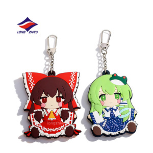 Longzhiyu, 20 Años de Experiencia en la Fabricación de Llaveros de PVC Personalizados, Llavero de Goma de PVC Suave 2D con Dibujos Animados, Llavero Plano con Logotipo Empresarial - Product Image 3