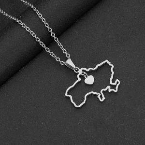 Collar con Colgante de Corazón Encantador de Plata de Ley 925 con la Bandera de Ucrania y Crimea - Product Image 3