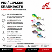 Échantillon Gratuit Leurre de Pêche Imprimé REDEYES Lightning VIB-8, Appât de Surface pour la Pêche au Tilapia en Rivière et en Lac, Lancer Longue Distance, Vente en Gros OEM