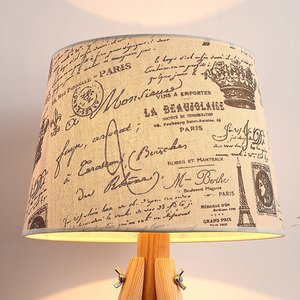 Gỗ Đèn bàn gỗ ánh sáng kim loại dây bóng râm chiếu sáng Tripod đèn phòng khách chiếu sáng đèn bàn - Product Image 4