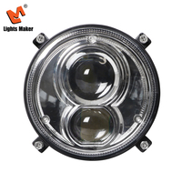 Faro LED Redondo de 5.5 Pulgadas, 4000LM, Lente Doble, H4, Luz Alta y Baja, Impermeable IP67, 10-30V, Repuesto Universal, YW-5603