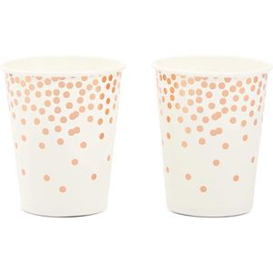 Lot de 50 gobelets en papier à double paroi de 9 oz, couleur or rose, avec confettis, pour vin, whisky, boissons gazeuses et fêtes – Vente directe usine - Product Image 4