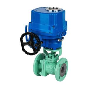 Válvula de Bola Neumática de Acero al Carbono con Revestimiento de Fluoruro OEM/ODM, Sellado de PTFE para Medios Químicos Líquidos, Válvulas con Brida - Product Image 1