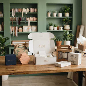 Caja de Regalo de Papel Kraft Personalizada con Asa, Ventana, Impresión de Logotipo y Acabado Mate para Cajas de Cosméticos de Comercio Electrónico - Product Image 1
