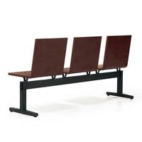 Banc d'attente moderne en métal pour hôpital, mobilier commercial avec structure en fer