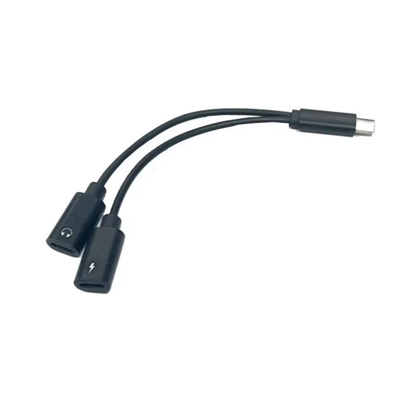 Cable de micrófono inalámbrico 3,5/tipo-c (analógico) a tipo-c (DSP digital), una conducción, dos líneas de carga tipo c