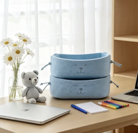 Boîte de rangement en feutre léger et doux avec cordon de serrage, couleur personnalisée, sac organisateur de bureau pour la maison et le bureau