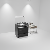Kompor Gas Stainless Steel dengan Oven Panggang, Tipe Berdiri Sendiri, 8 Tungku untuk Penggunaan Rumah Tangga