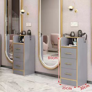 Estilo moderno Barbería y peluquería para el hogar Mesa de herramientas especiales Madera y metal Salón de belleza Cajón Tipo Estante Gabinete - Product Image 6