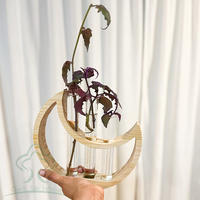 Vase en bois japonais simple pour hydroponie, support délicat pour fleurs, utilisation domestique, décoratif moderne