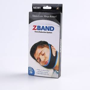 Correa de soporte para la barbilla antirronquidos de microfibra azul para controlar la respiración bucal nocturna y contorno facial - Product Image 2