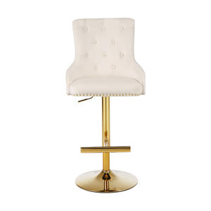 <span class=keywords><strong>Tabouret</strong></span> <span class=keywords><strong>de</strong></span> comptoir en tissu velours avec design moderne et base en métal doré chaise <span class=keywords><strong>de</strong></span> <span class=keywords><strong>bar</strong></span> réglable pour salle à manger salon maison hôtels - Product Image 2