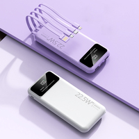 Chargeur Cadeau en Promotion 22,5W Charge Rapide Batterie Externe Portable 10000mAh avec 4 Câbles Intégrés