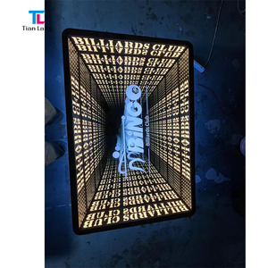 Panneau en verre trempé Infinity Mirror Floor Effet 3D LED Dance Floor Infinity Mirror Signs For Bar Party Store Décoration murale - Product Image 1