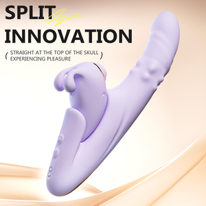 Split Play Rabbit Vibrator <b>USB</b> Rechargeable Massager With <b>Heating</b> And App Control - Product Image 1