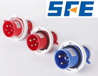 SFE CEE Bakır ve Naylon IP67 Endüstriyel IP44 Su Geçirmez 3 PIN'li Erkek Fiş ve Soket Konnektör Fişi 6H Pozisyon 16A&32A 220V-240V