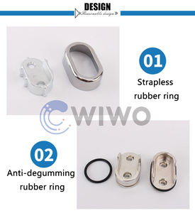 Supporto ovale per asta appendiabiti in lega di zinco con perni e mollette, montaggio a parete, capacità 45 kg, design staccabile - Product Image 4