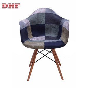 Multicolore Nouveau Style Tapissé <span class=keywords><strong>Patchwork</strong></span> <span class=keywords><strong>Chaise</strong></span> de Salle À Manger En Velours Tissu Avec <span class=keywords><strong>Accoudoir</strong></span> - Product Image 2