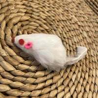 Jouet pour chat en peluche interactif en forme de petite souris mignonne, queue en fourrure de lapin, vente chaude