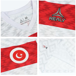 Customizable 100% Polyester Short-Sleeve Football Shirt Traditional Pattern <b>Red</b> <b>Stripe</b> Premium Soccer Shirt Vintage Sport <b>Tops</b> - Product Image 3