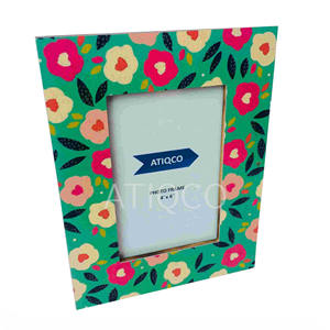 Best Quality Flower Painted Wooden <b>Photo</b> <b>Frame</b> for Home Table Decorations Enameled Wood <b>Frames</b> - Product Image 1