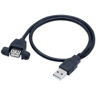 Câble d'extension USB 2.0 de 1 m à montage sur panneau, mâle vers femelle, avec vis de verrouillage pour appareil photo