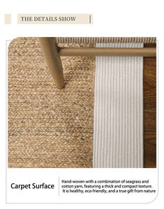 High Quality China <b>Seagrass</b> Classic Oval Water Hyacinth <b>Rugs</b> Home Floor Eco-friendly Large Luxury Braid Woven Anti-Bacteria - Product Image 3