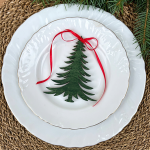Adorno Navideño de Madera para Árbol de Navidad, Corte Láser, Cinta Roja, Decoración Festiva para Mesa, Decoración del Hogar, Estilo Tradicional, Tema Invernal - Product Image 1
