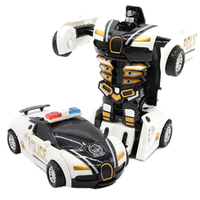 Mainan Mobil Robot Deformasi Satu Tombol yang Lucu Model Kendaraan Polisi Bugatti Anak-anak 4 Warna Mainan Edukatif untuk Anak-anak