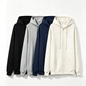 <b>Men's</b> Hooded Zip-Up Sweatshirt Fleece <b>Overcoat</b> Regular Fit Drawstring Closure Cotton Blend Breathable Outerwear <b>Black</b> Gray corse - Product Image 1