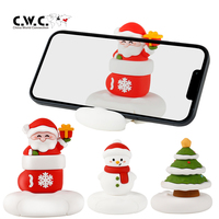 Originele Kerstcadeau Telefoonstandaard Kerstman Kerstrendier PVC Schattige Bureau Telefoonhouder