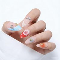 Ongles à presser en amande de marque privée, faits à la main, de haute qualité, en gros, pour usage quotidien