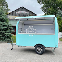 Camion de nourriture mobile de rue à prix avantageux, petit chariot mobile rond pour hot-dogs, café, restauration rapide, remorque commerciale à vendre