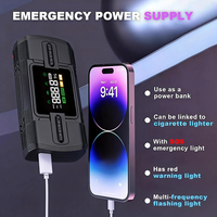Démarreur de voiture multifonction JSQS-12000 12 000 mAh avec sortie USB-C, anti-étincelles et lumière LED pour moto/voiture 12V