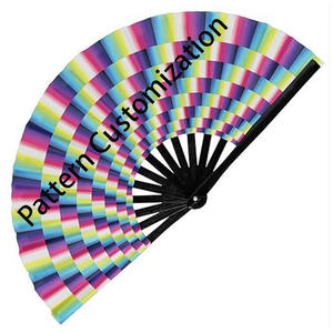 Éventails claquant de 13 pouces personnalisés, grands éventails en plastique et bambou, éventails de danse portatifs à sublimation, imprimés avec logo - Product Image 2