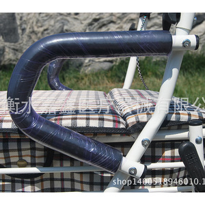 Chariot de courses pliable à quatre roues Jiaxin avec siège, déambulateur portable pour personnes âgées, blanc - Product Image 5
