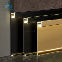 Plinthe en aluminium Win Top noir, or, blanc, 8 cm, avec éclairage LED, plinthe de sol