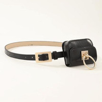 Nouvelle ceinture de mode hip-hop pour femmes avec petite bourse à monnaie, ceinture en cuir PU punk avec mini sac accessoire pour jeans et robes
