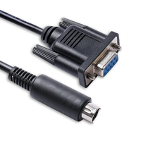 Cable de Programación PLC Serie Q de Mitsubishi, D-sub DB9 Hembra RS232 Serial a Mini Din de 6 Pines, Compatible con QC30R2