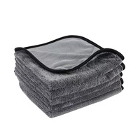 Serviette en microfibre en gros, très absorbante, style uni, pour le nettoyage des voitures et des vitres, technique de tissage écologique