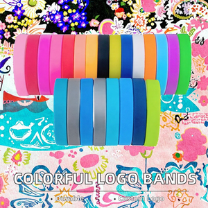 Pulsera de goma de silicona de marca con logotipo personalizado, varios colores, ideal para reuniones de estudiantes, banda de regalo promocional - Product Image 2