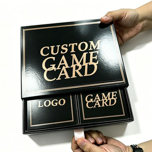 Boîte cadeau noire personnalisée avec logo doré pour deux jeux de cartes, jeu de cartes personnalisé imprimé - Product Image 4