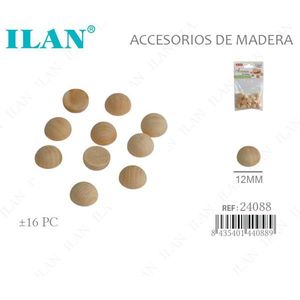 Perline in legno ILAN da 12 mm semisferiche per accessori di abbigliamento - Product Image 1