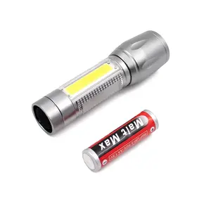 Ultralight Mini LED Flashlight Aluminum Tactical Torch with Side COB Floodlight Lightweight Tactical Torch Light