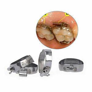 Anneau molaire dentaire en argent, convertible et adhésible, pour orthodontie, accessoire dentaire manuel - Product Image 5