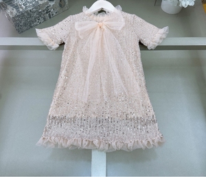 ชุดเดรสเด็กผู้หญิงลายดอกไม้แบบใหม่ คุณภาพสูง สไตล์ลำลอง สวยสง่า สำหรับฤดูใบไม้ร่วง แขนสั้น ความยาวระดับเข่า ทรงเอไลน์ - Product Image 3